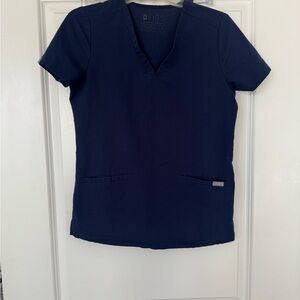 FIGS Navy V-Neck Short Sleeve Scrub Top